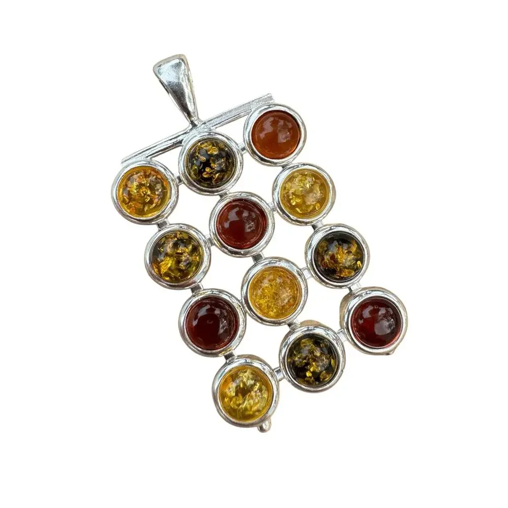 Baltic Amber Solid 925 Sterling Silver Pendant